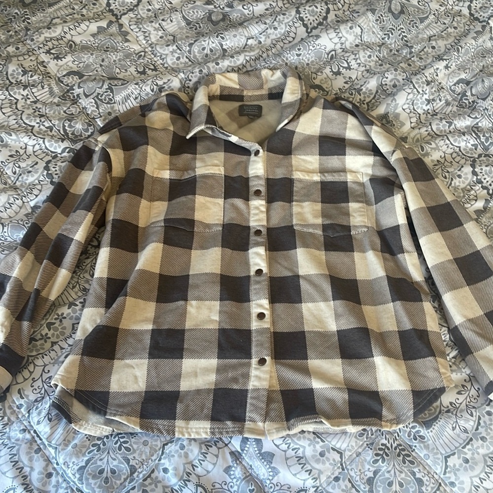 Fleece lined plaid button up